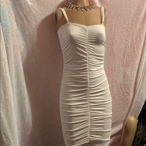 New White dress ruched in front only size small